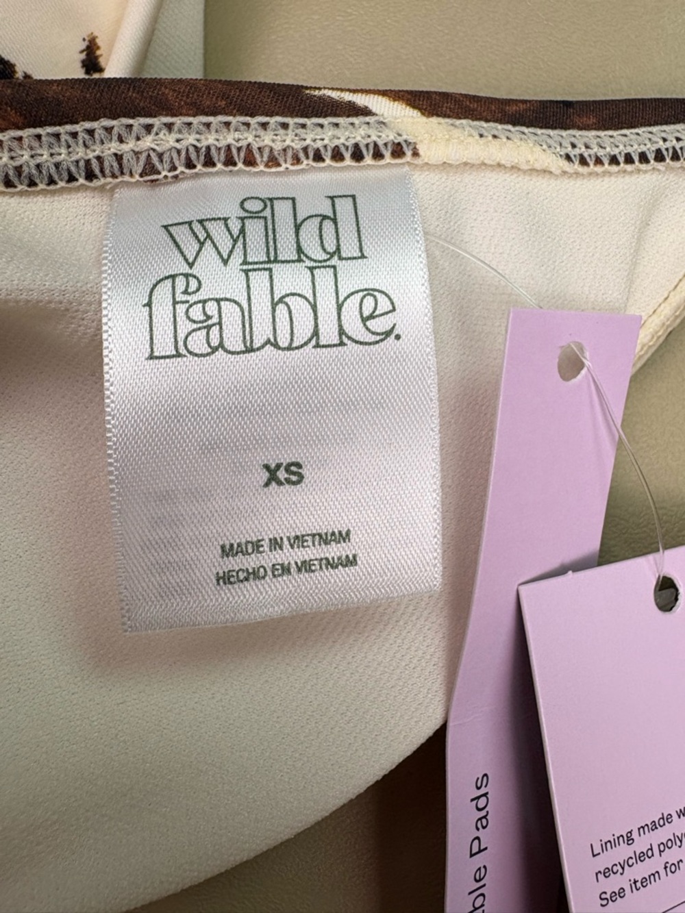wild fable Brown and White Animal Print Triangle Bikini Top - Picture 5 of 7